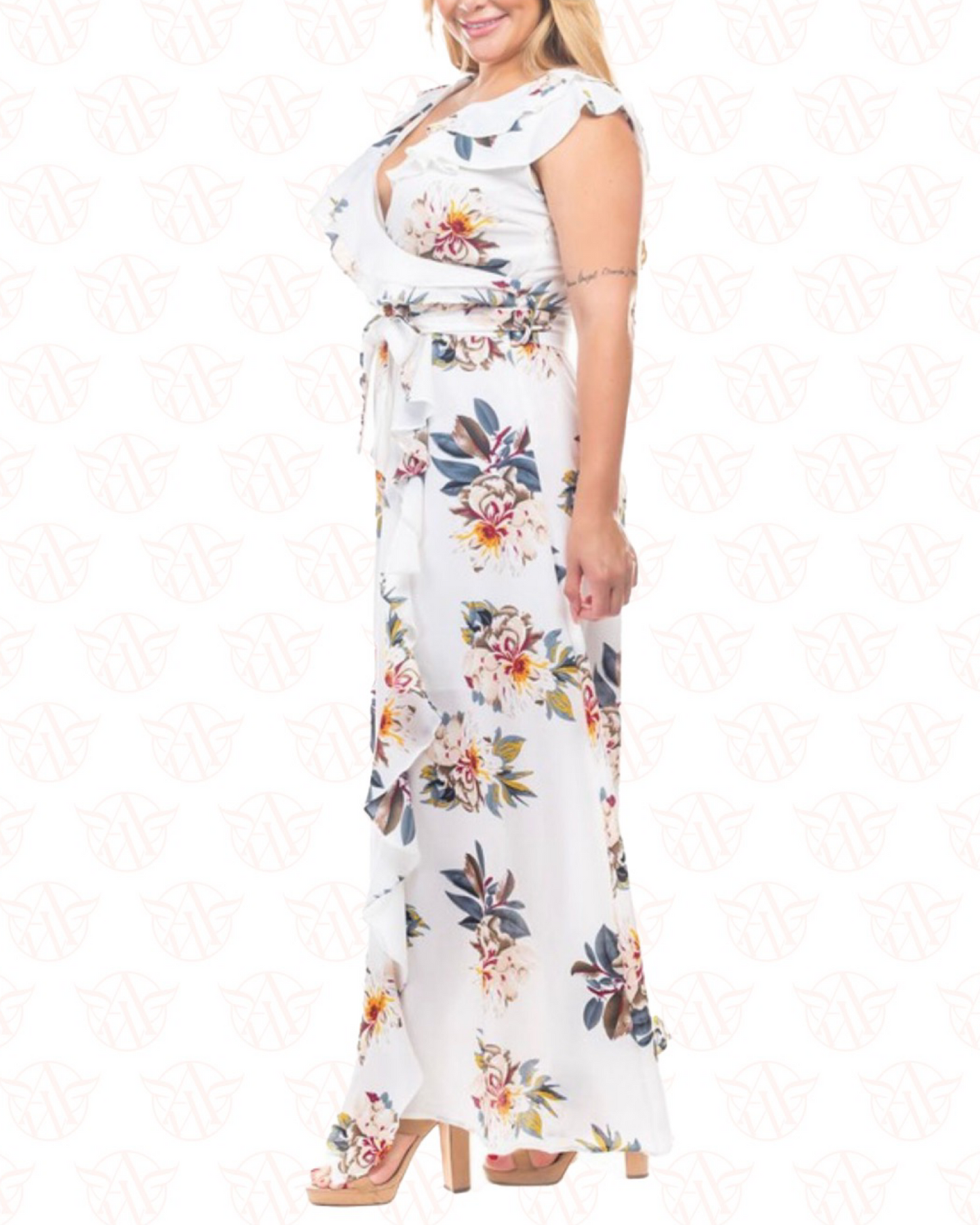 Plus Size Floral White