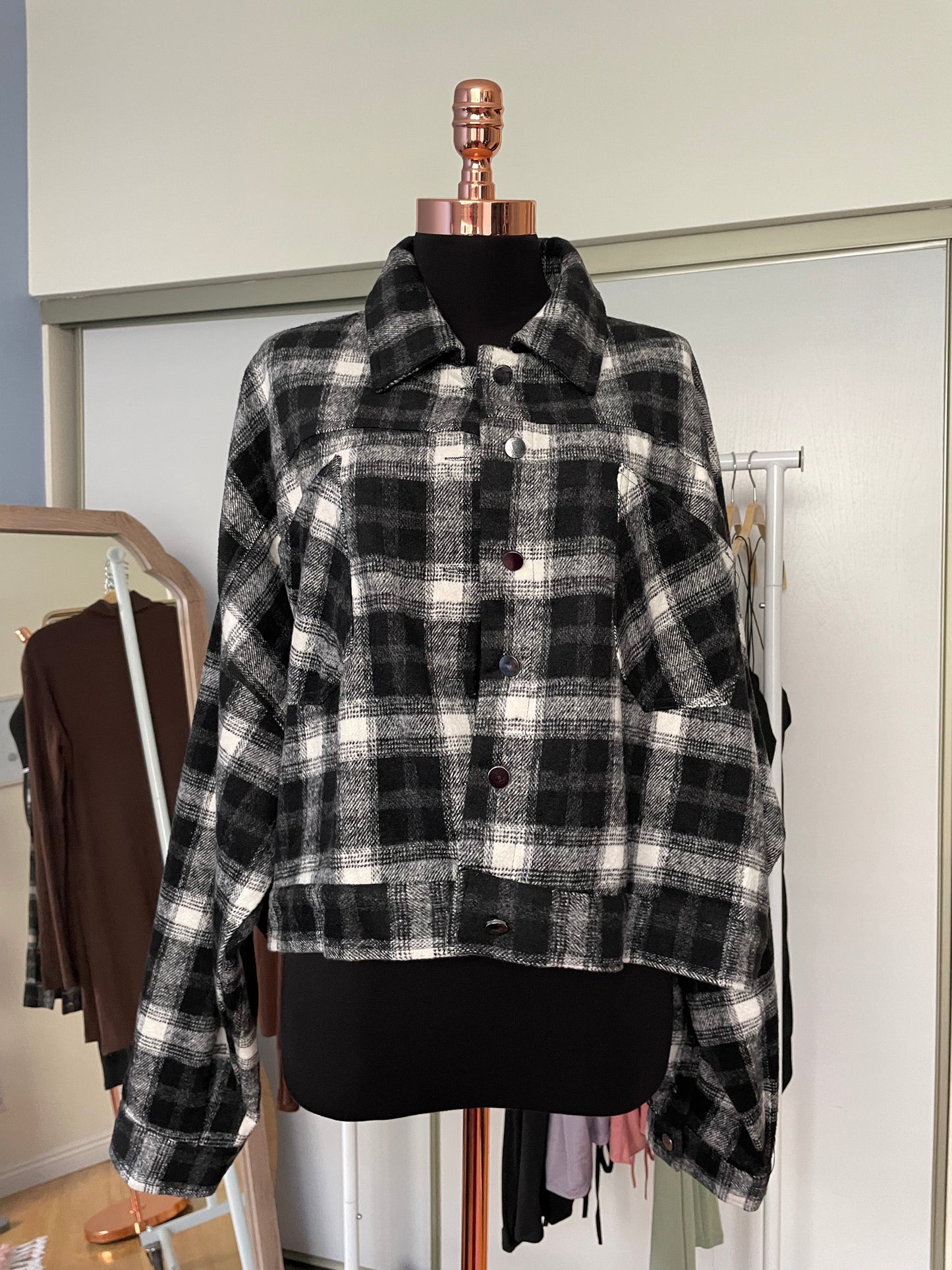 PLUS SIZE Plaid Shacket