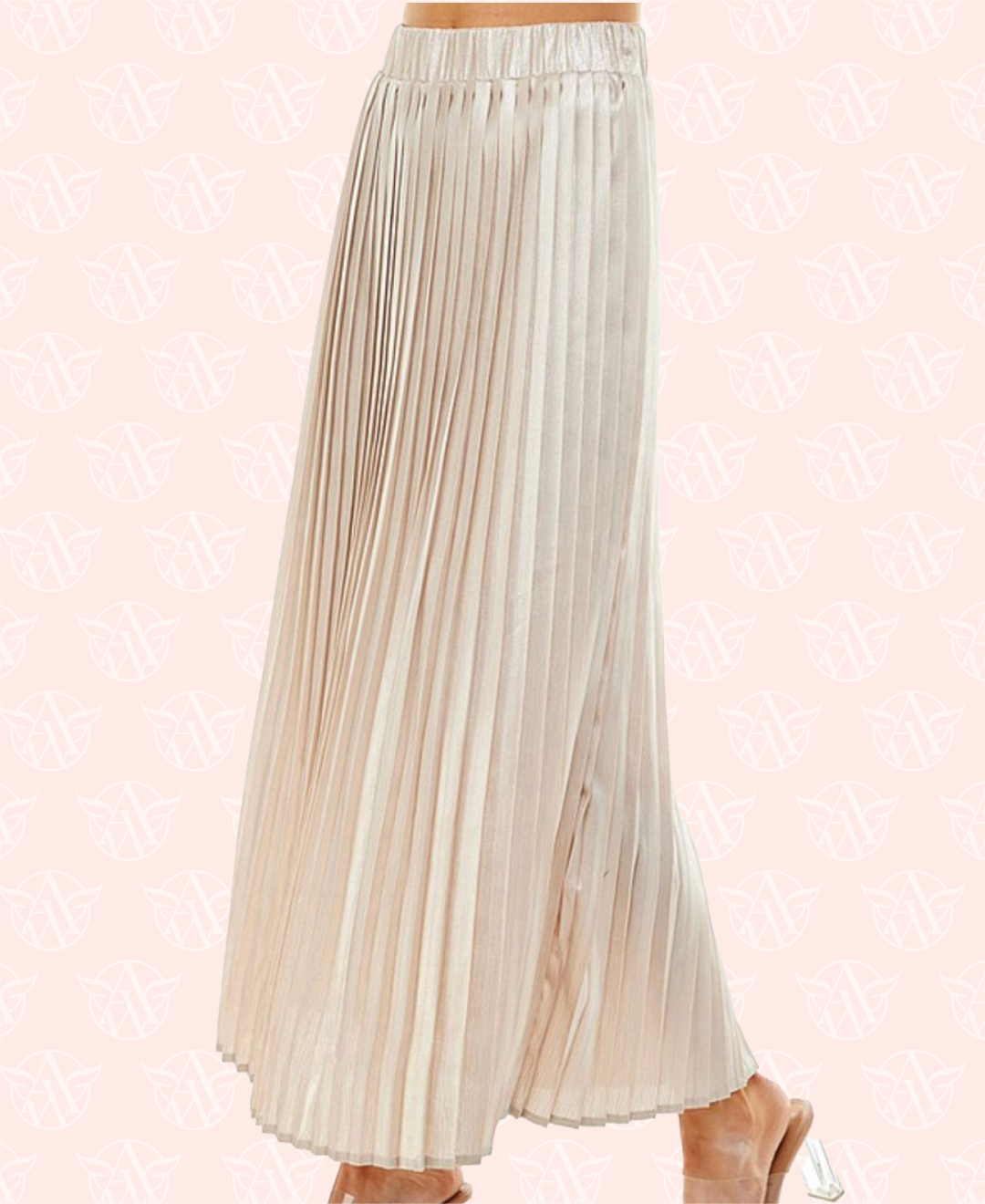 Champagne Pleated Skirt