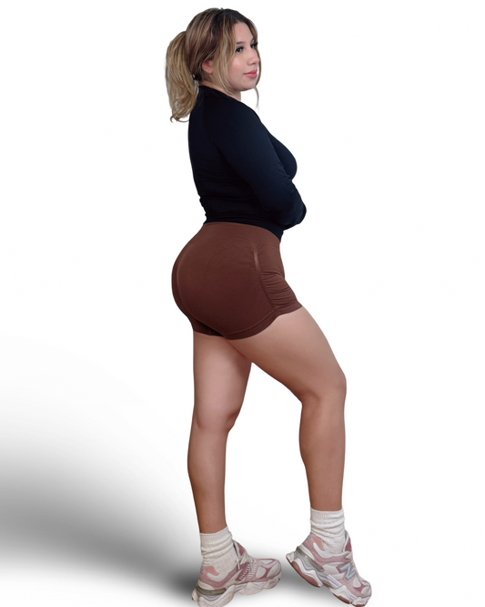 Ribbed Hug Shorts - Coffee
