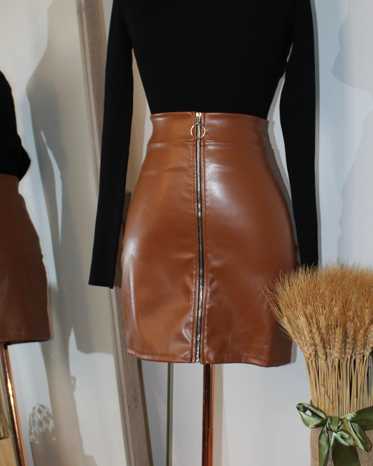Rustic Night Leather Skirt