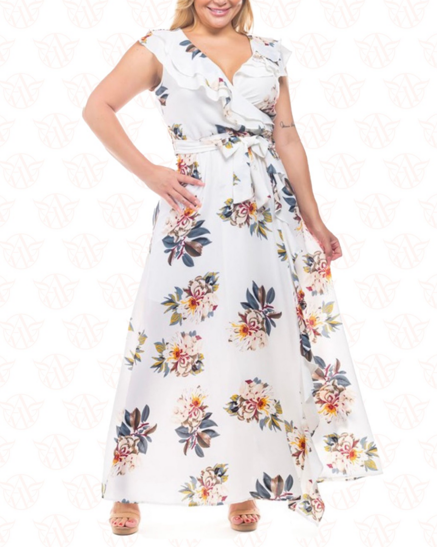 Plus Size Floral White