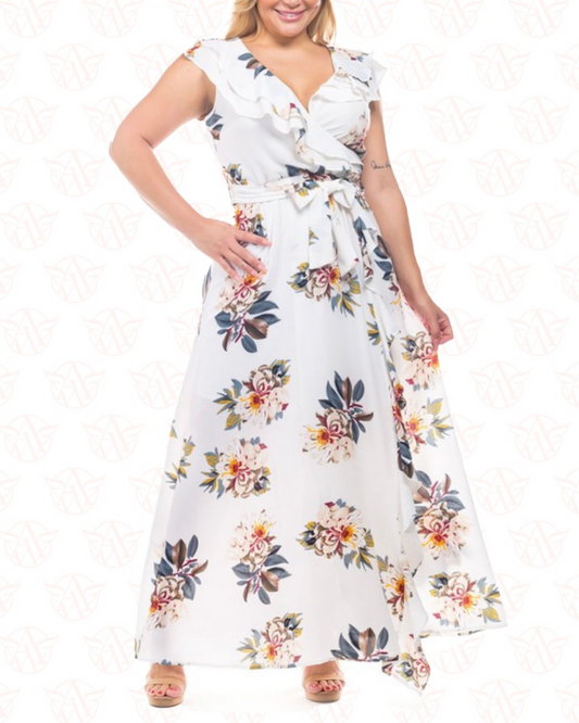 Plus Size Floral White