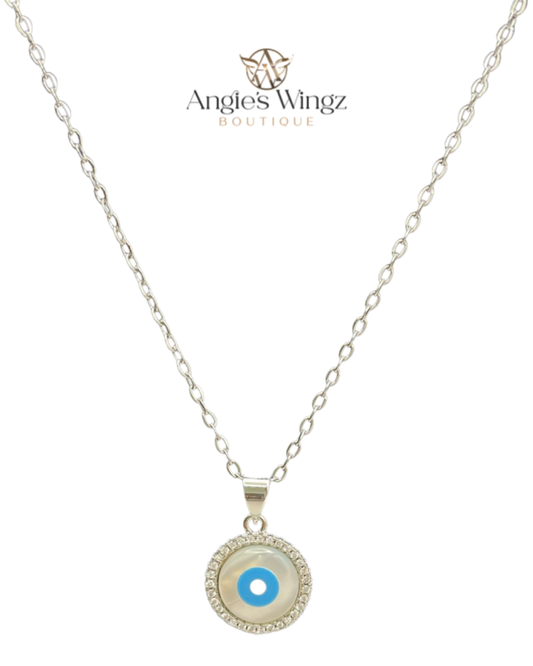 Evil Eye Necklace-Silver