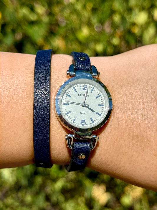 Wrap Watch- Navy Blue