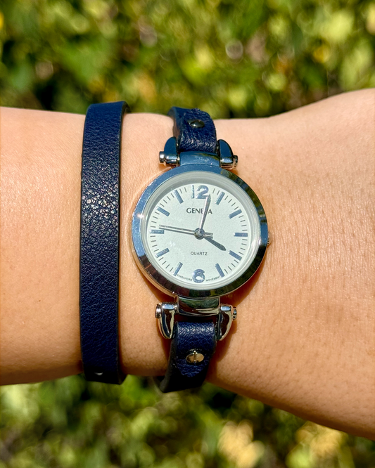 Wrap Watch- Navy Blue
