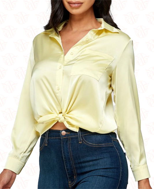 Touch By Satin Top - Yellow