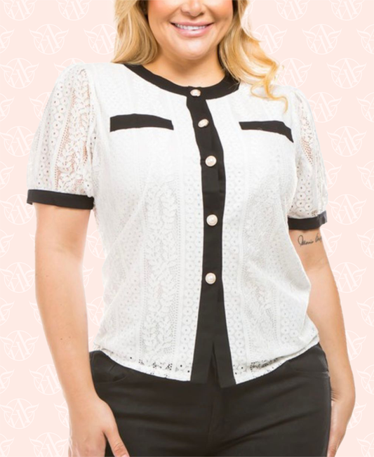 PLUS SIZE Doll Face Top