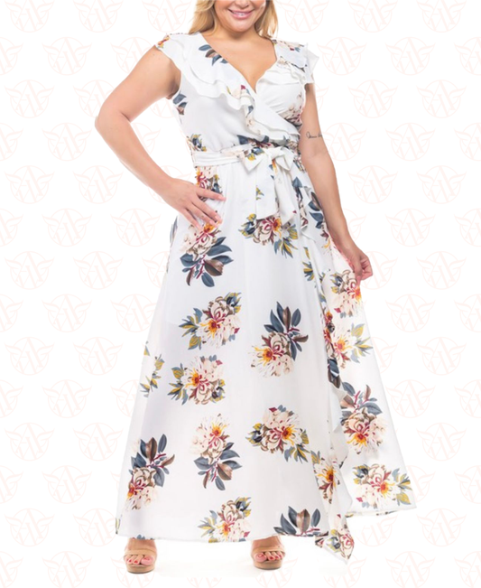 Plus Size Floral White