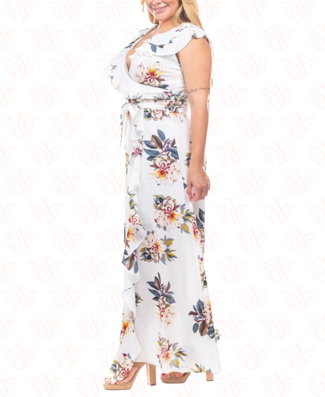 Plus Size Floral White