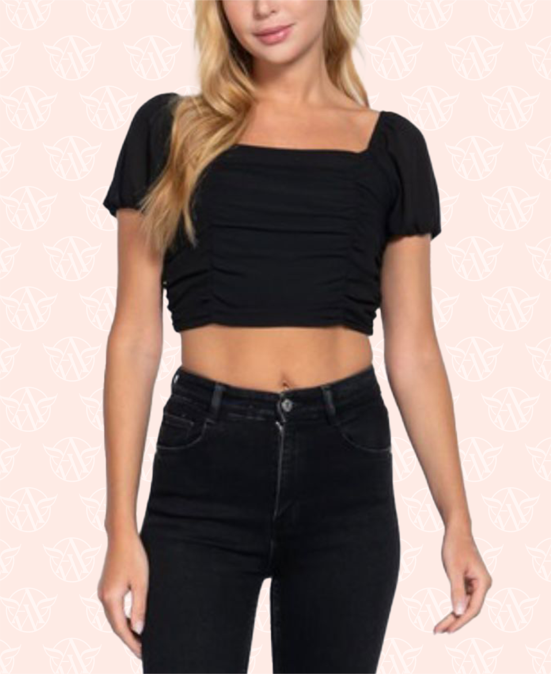 Cutie Back Laced Top - Black