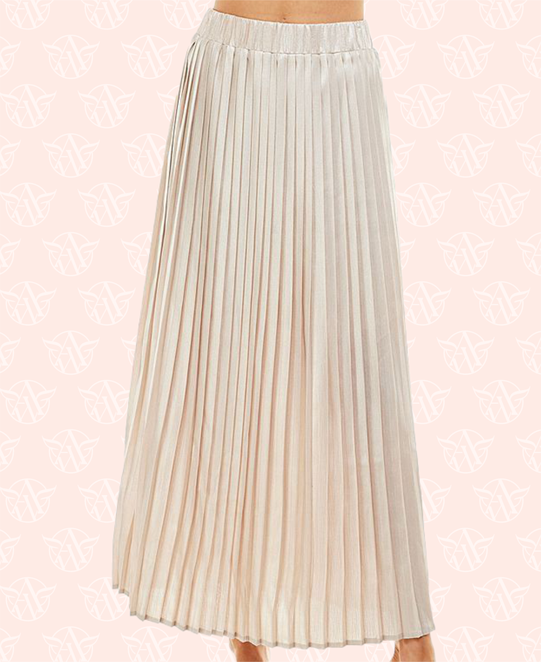 Champagne Pleated Skirt