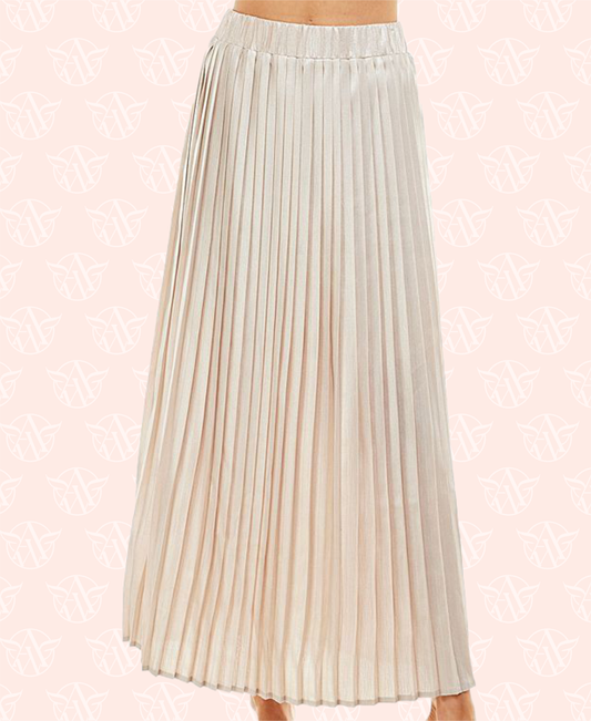 Champagne Pleated Skirt