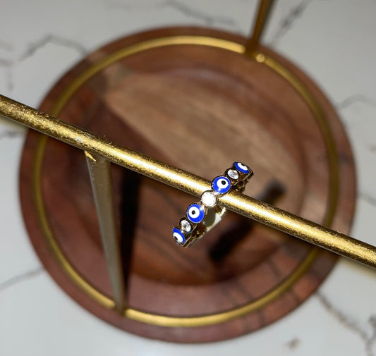 Evil Eye Ring - Navy Blue