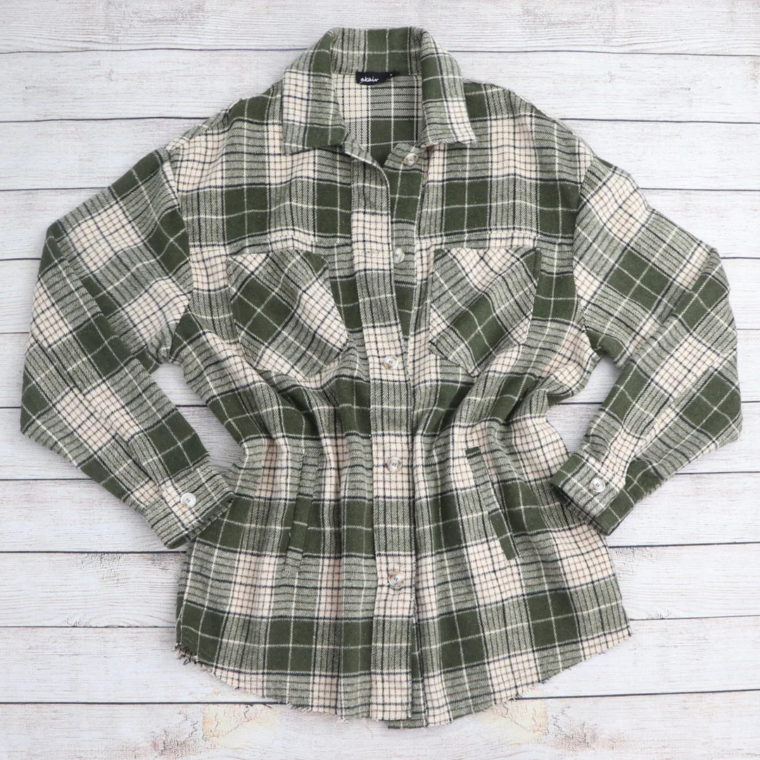 Fallin’ for You Flannel - Olive